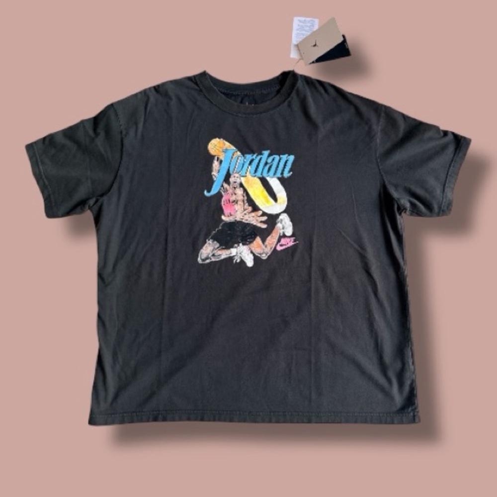 New! Women's Jordan Graphic Girlfriend black T-Shirt vintage-inspired